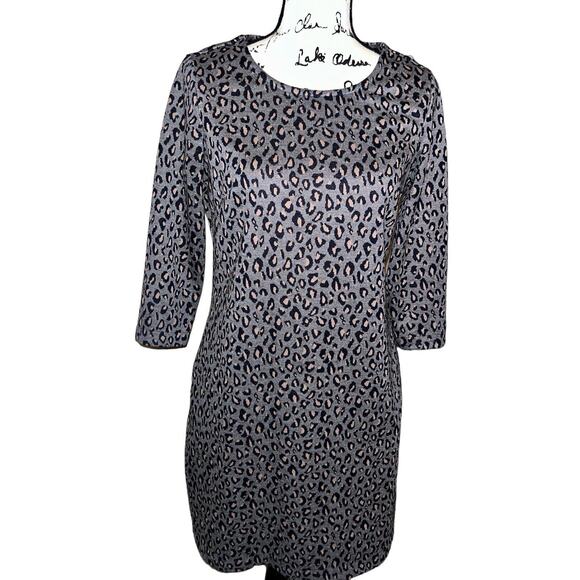 NICOLE‎ MILLER ORIGINAL DRESS POCKETS 3/4 SLV GRAY BLACK PINK M Retail $180 - Picture 1 of 10
